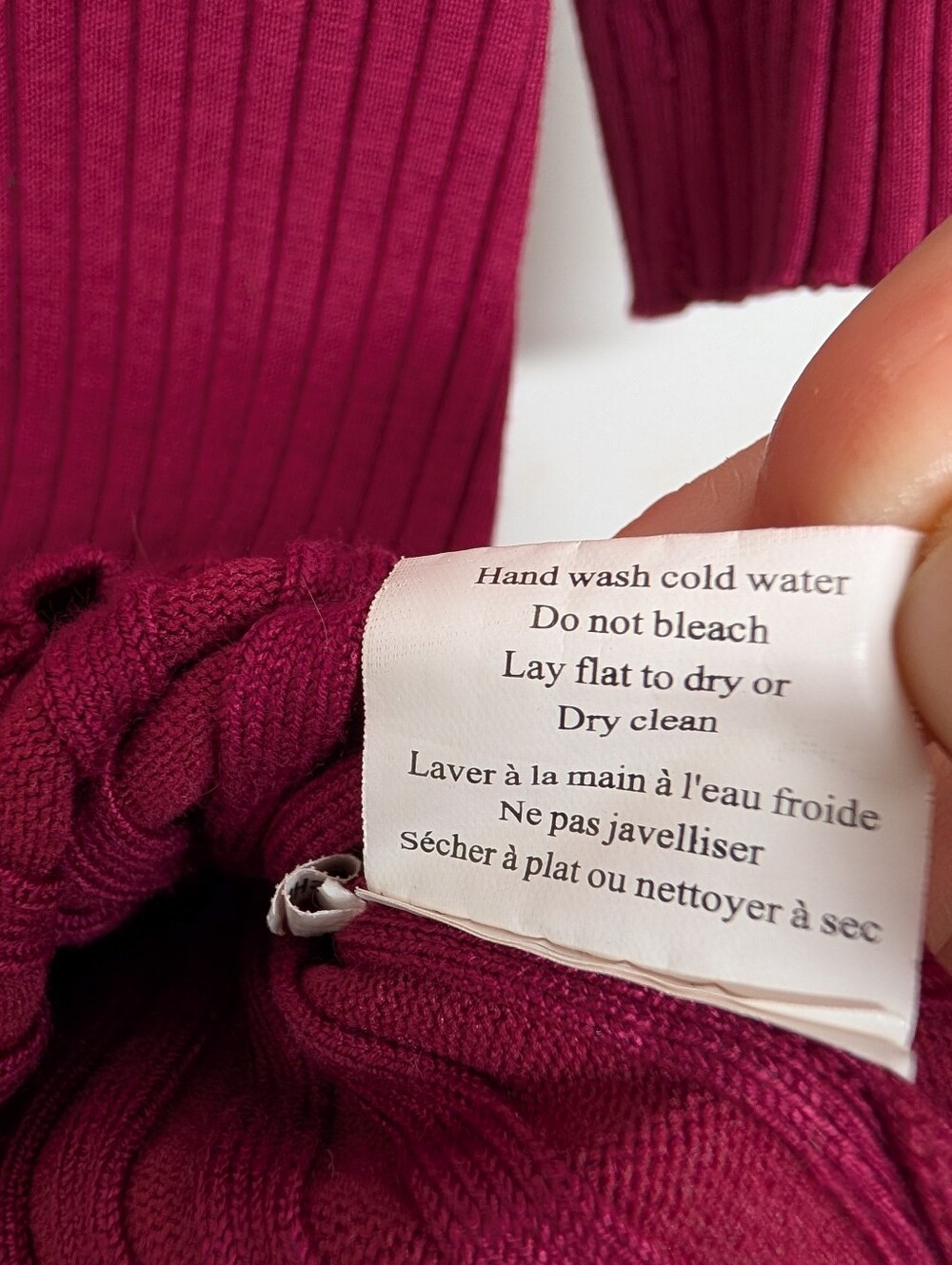 Belldini Burgundy Ribbed Rhinestone Zip-Up Knit Top - Picture 7 of 7